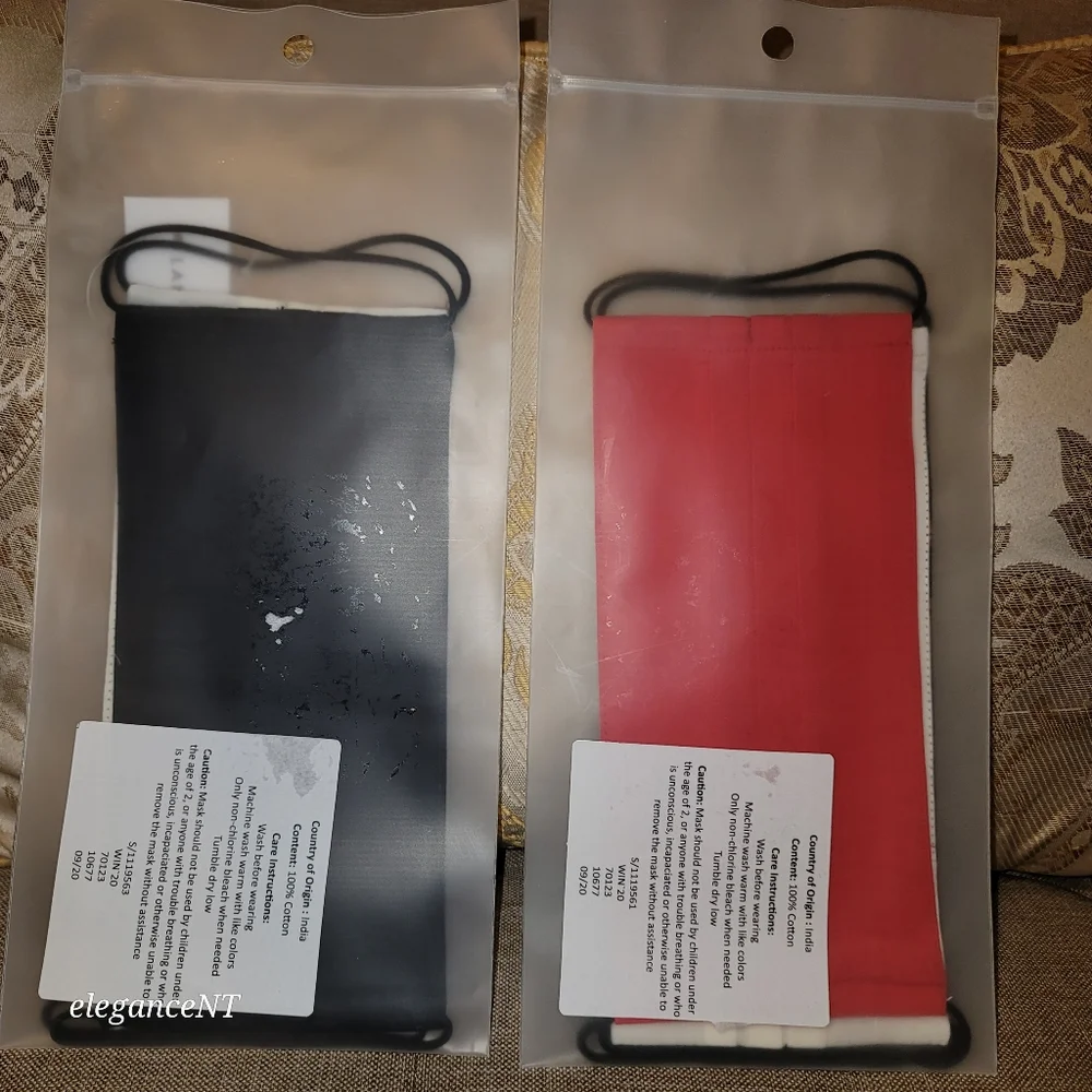 Lane Bryant (2) 2 pack 100% Cotton Design Face Masks NWT